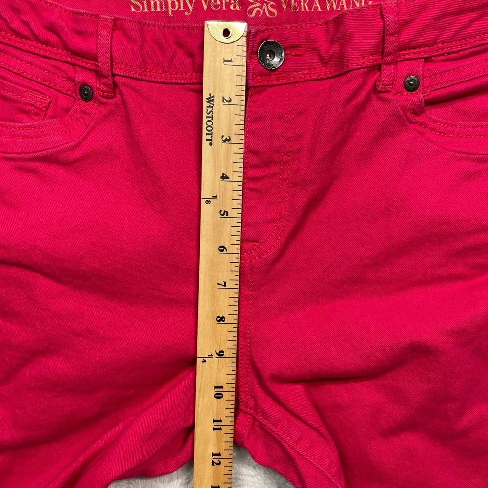 Simply Vera Vera Wang Pants Womens 16 Pink Skinny Ankle Mid Rise Stretch Slim